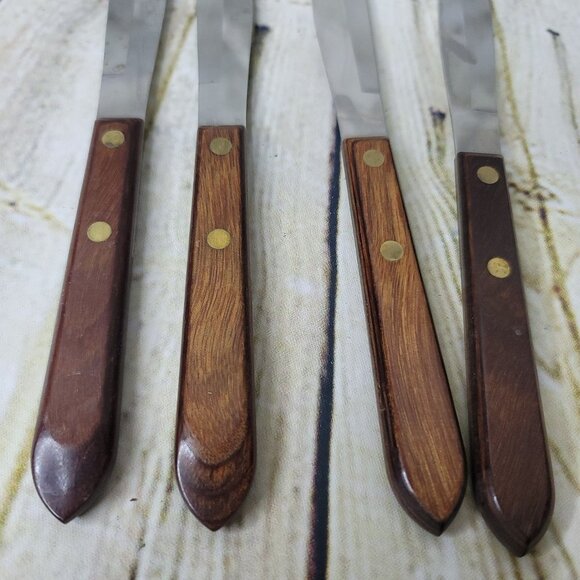 4 Washington Forge Town Country BROWN MAPLE Stainless Dinner Knife Knives - Picture 3 of 4